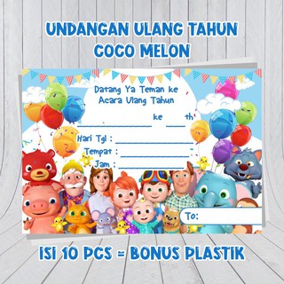 Undangan Ulang Tahun Invitation Birthday Card Cocomelon Coco Melon