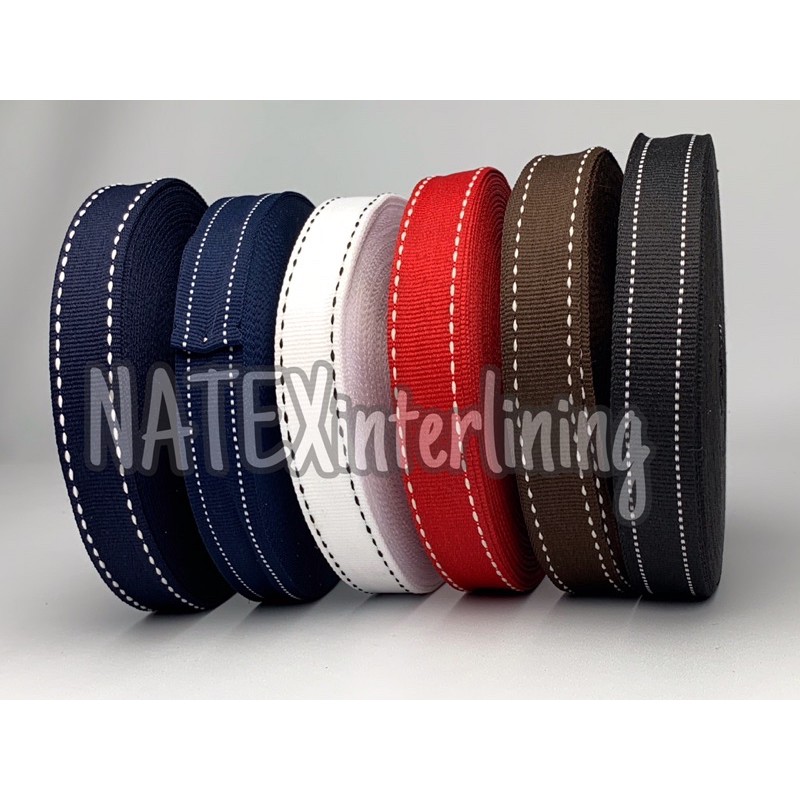Pita List Motif Bintik Untuk Baju hempers dan craft 2cm / pita grosgrain bintik 2cm