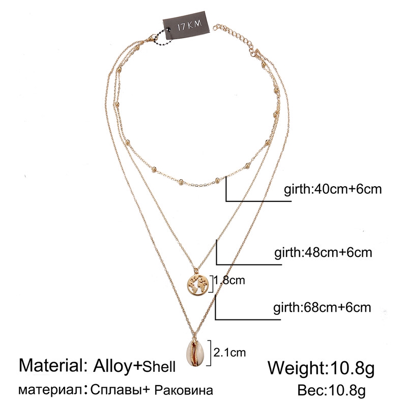 Fashion Creative Retro Gold Alloy Necklace Human Avatar Seal Wafer Multi-layer Necklace Female