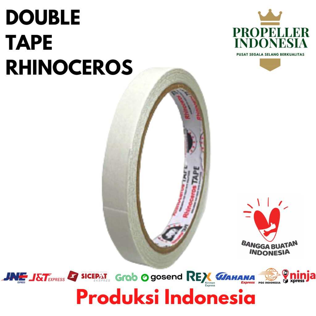 Double Tape Putih RHINOCEROS Tape 12mm x 10m