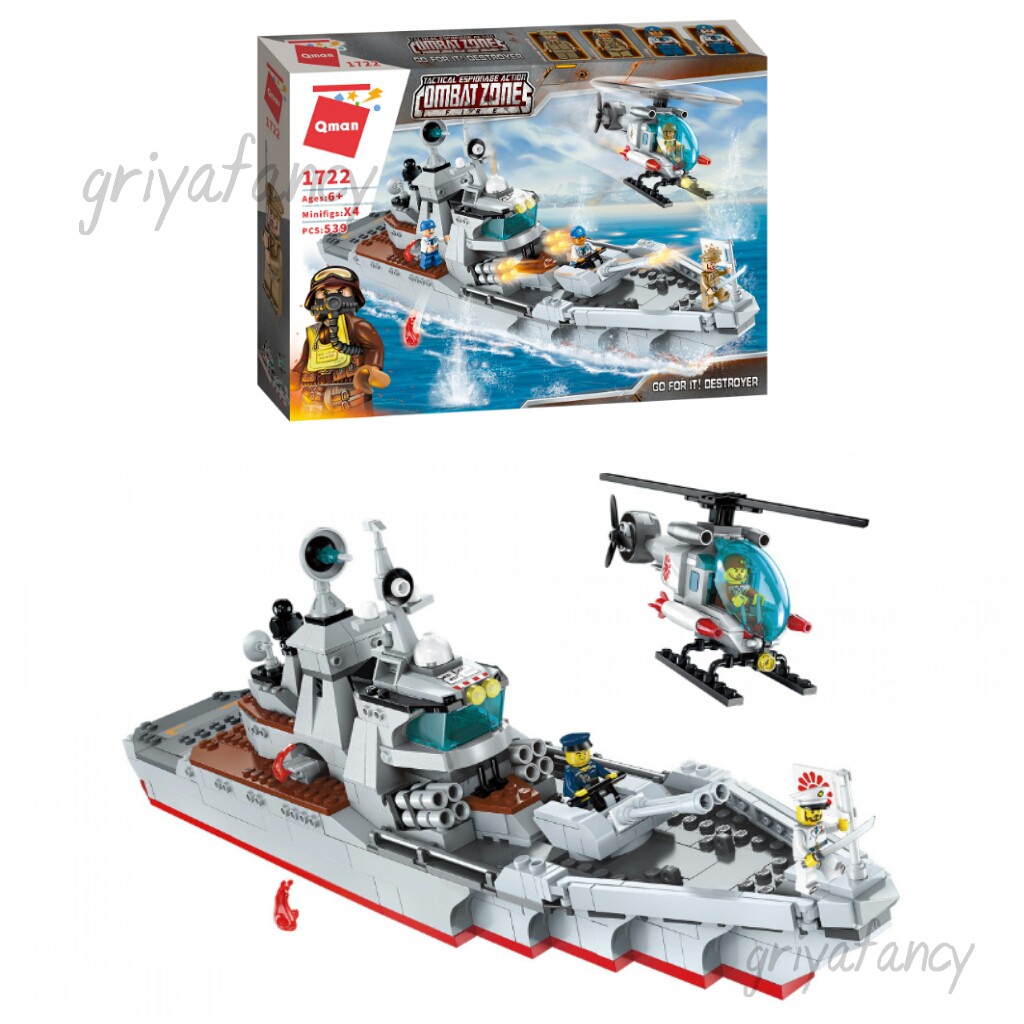Lego Qman Combat Zones 1722 Kapal Perang Go For It Destroyed