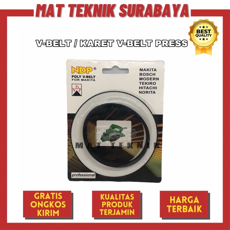 Karet V-Belt NDP Press Untuk Mesin Pasah Kayu / Ketam / Sugu