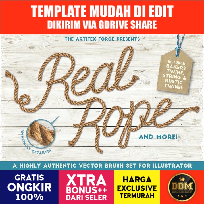 Real Rope - Illustrator Brushes
