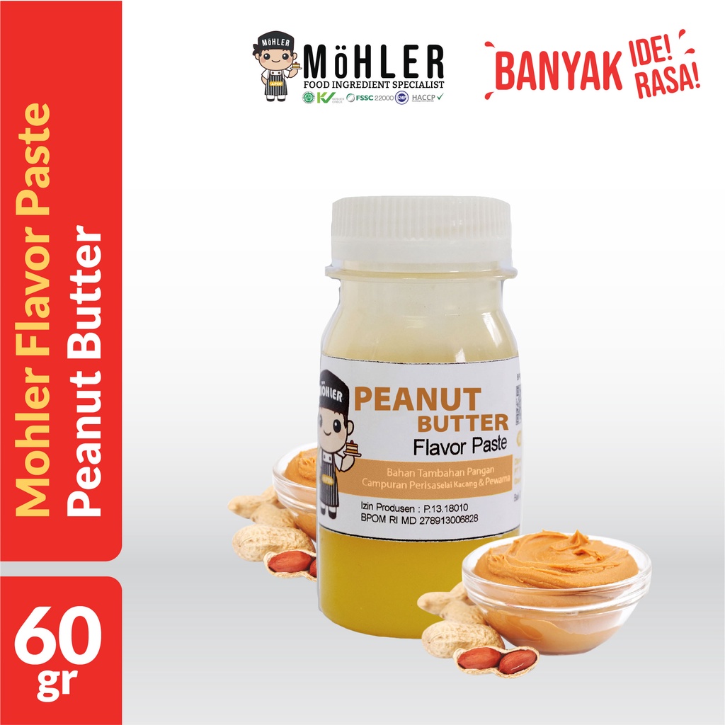 MOHLER Pasta perisa pewarna SELAI KACANG / PEANUT BUTTER (KLIK KOMBO HEMAT UNTUK BELI 1 GRATIS 1)