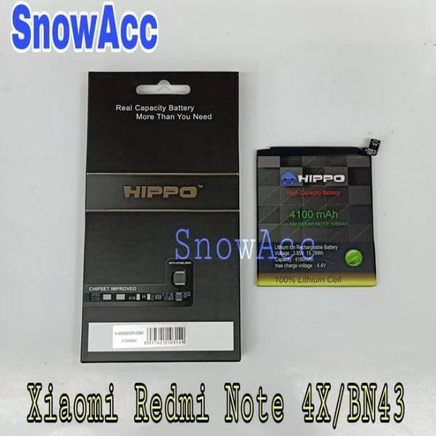 (CODE AR2890) Hippo Baterai XiaoMi Redmi Note 4X 4100mah / BN43 Garansi Resmi Hippo [TOKO ID ♂ღ670]
