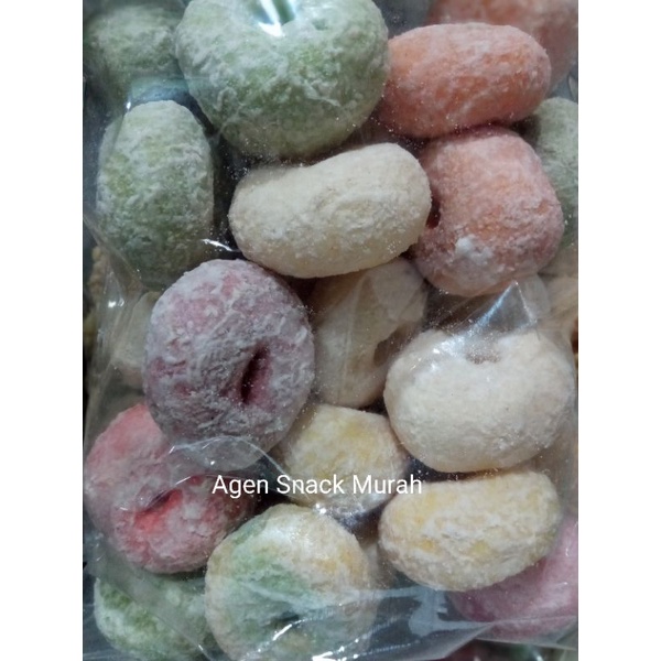 

Donat Pelangi 150gr/Donat Kering Donat Cincin Gabus Manis/Snack Donat Empuk Renyah/Agen Snack Jakarta