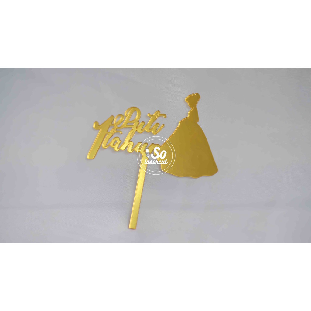 Cake Topper - Gold Mirror (BISA CUSTOM) - Rose Gold Ready