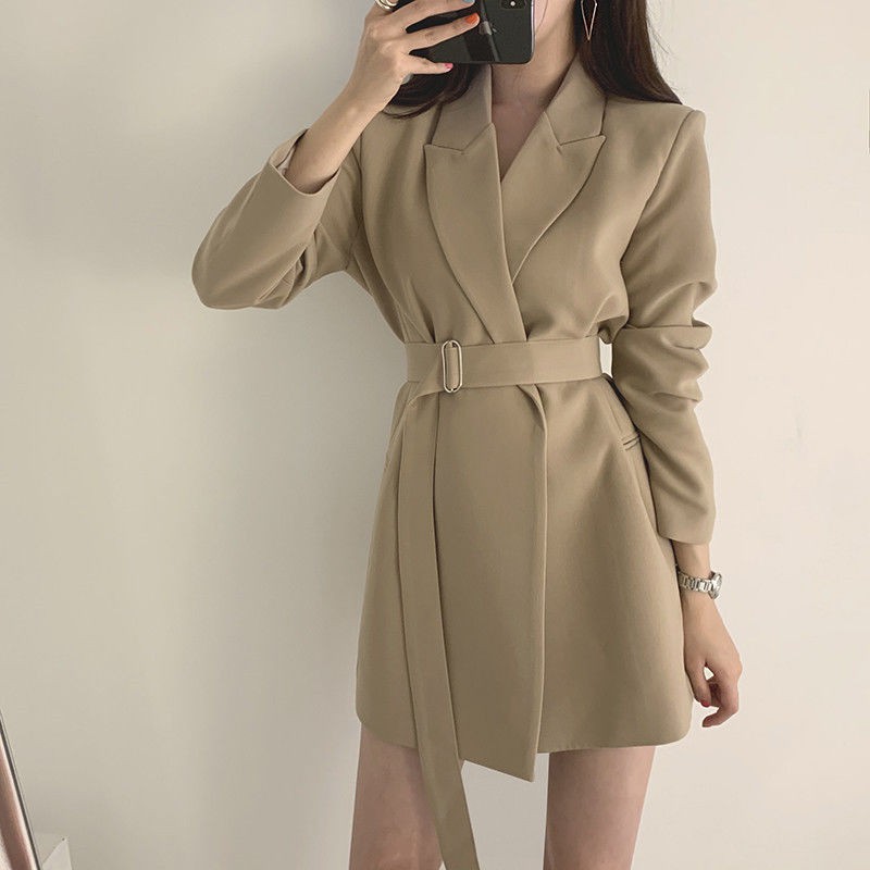 Blazer Korea Lengan Panjang Warna Hitam Untuk Wanita 2020  