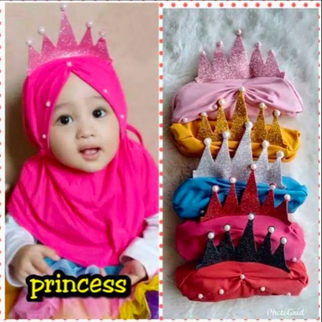 Khimar princess, jilbab anak mahkota, hijab anak murah meriah