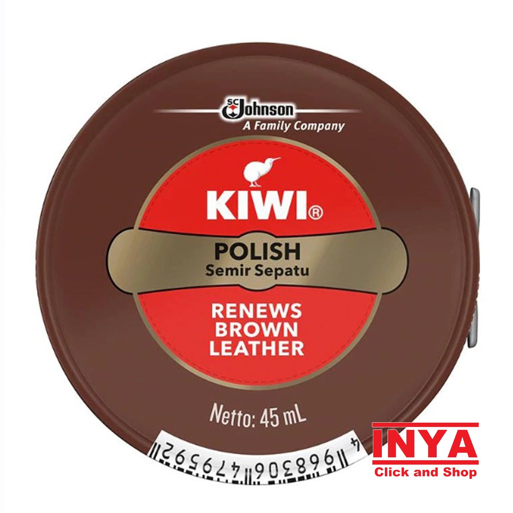 KIWI POLISH RENEWS BROWN LEATHER 45ml - Semir Sepatu Padat Coklat