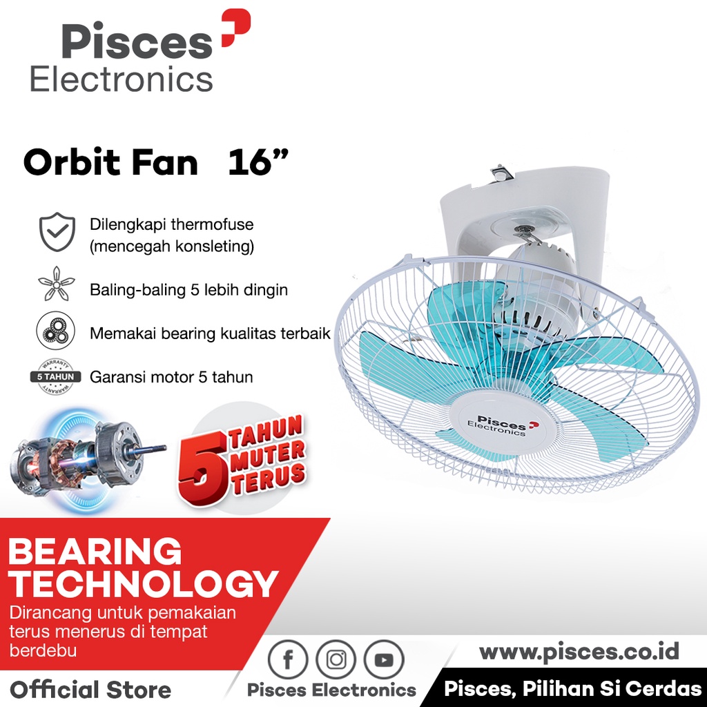 Pisces kipas angin Orbit Fan 16 inch OF 1628 ORIGINAL NEW