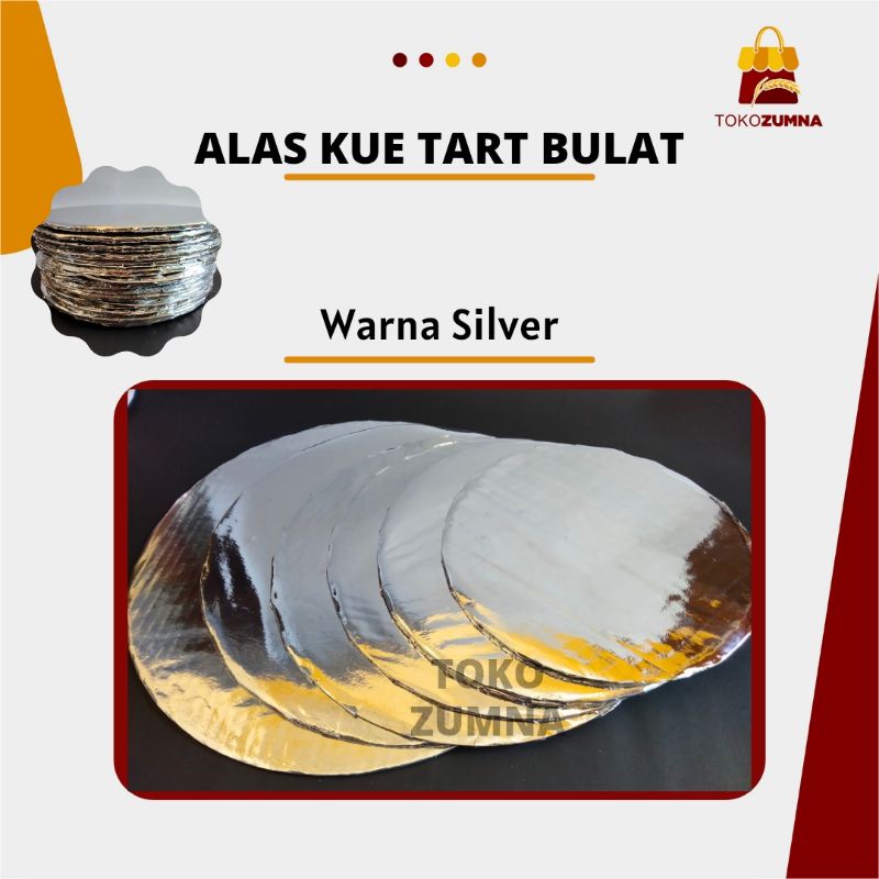 Alas Kue Tart Bulat / Alas Kue Tart Kotak Silver / Alas Kue Silver Tebal / Alas Kue Ulang Tahun