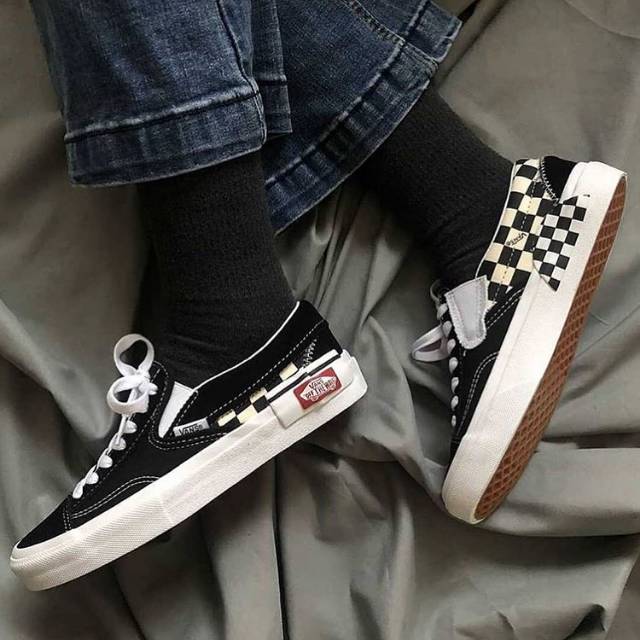 Vans Cut and Paste Checkerboard Black White