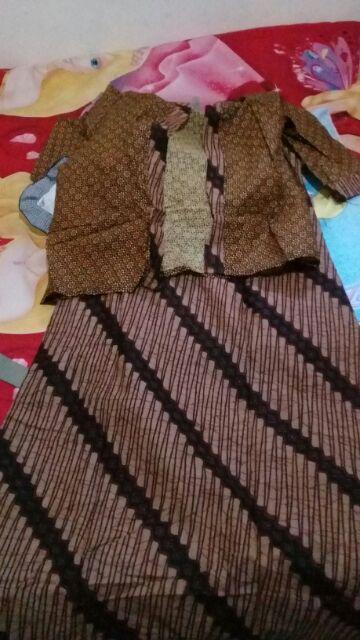 Gamis Bolero Genes Batik Ori By Batiek Solo / Gamis Batik Plus Cardi Lepasan / Gamis Katun Batik