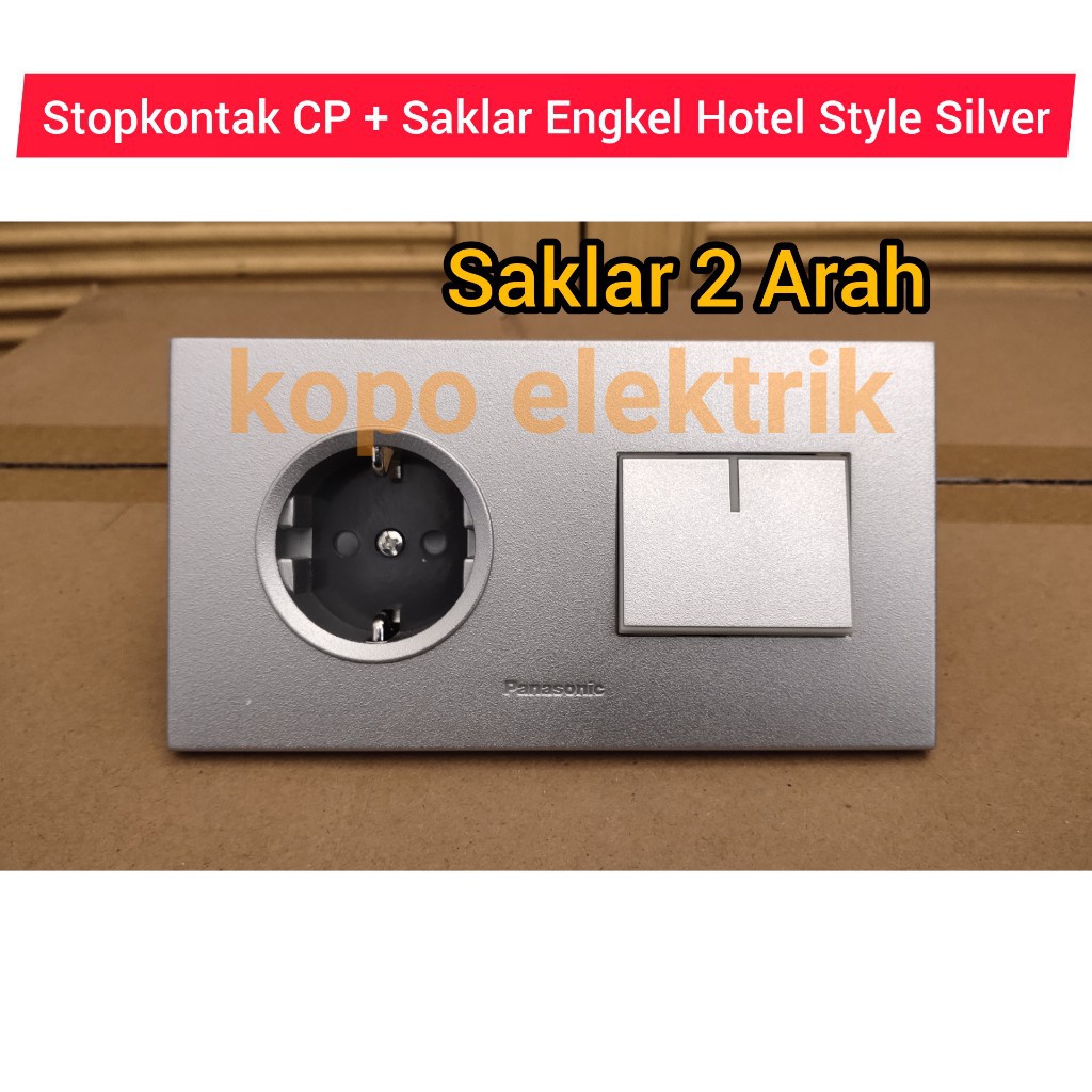 Panasonic Stopkontak + Saklar Engkel Hotel Style Silver Minimalis