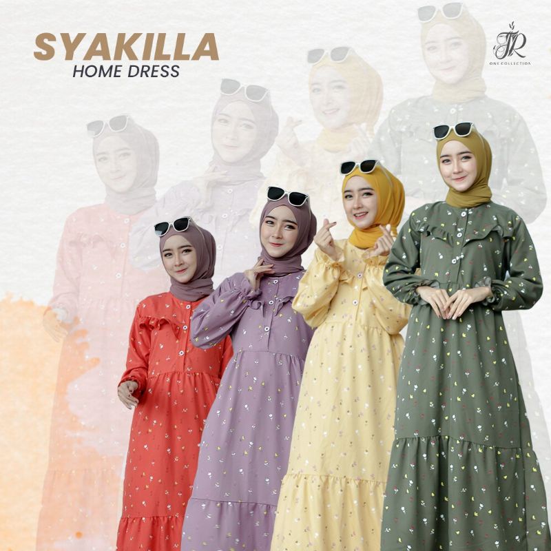 GAMIS SYAKILLA HOMEDRESS SYAKILLA MOTIF BUNGA by JR ONE COLLECTION