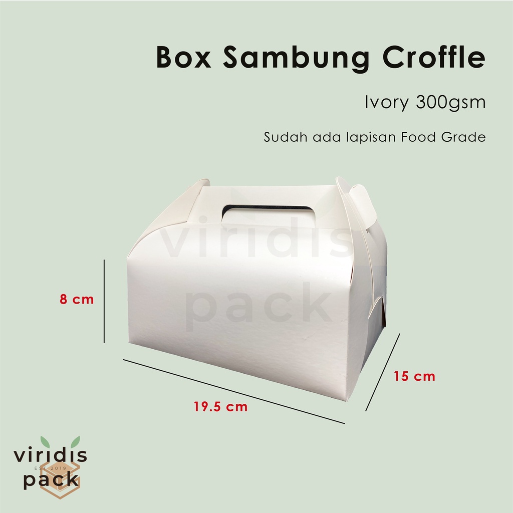 

Croffle Box, Bolu Gulung Box, Dus Donat Uk. 19.5x15x8 cm