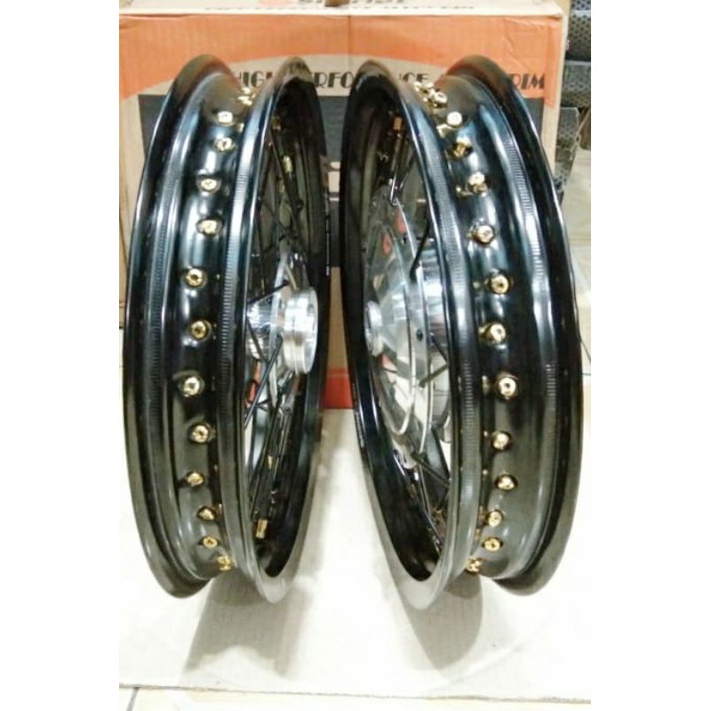 Velg Jari-Jari Tromol Ring-14 Depan Lebar 185, Belakang 185. Mtotr Mio M3, Fino 125, Mio Z, Warna Hi