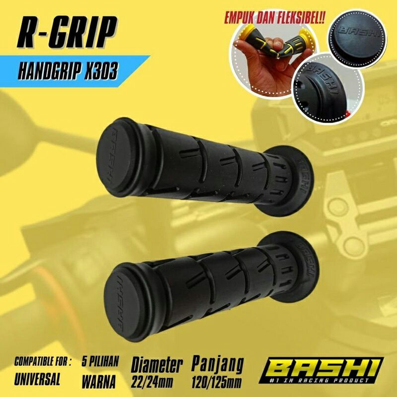 Handgrip Handfat Grip Bashi Original Karet Empuk +Stiker Bashi Untuk Semua Motor Universal