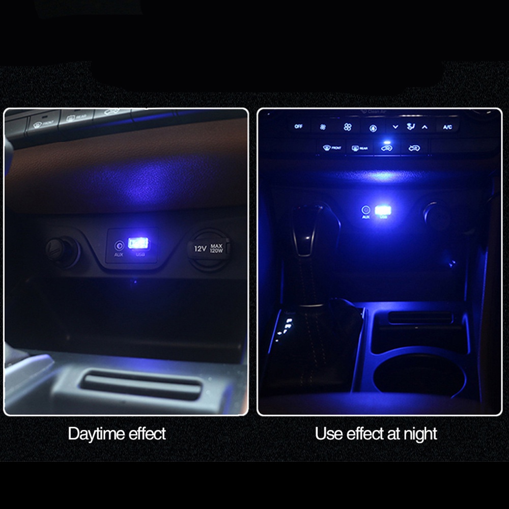 Lampu Malam LED RGB 7 Warna Tenaga USB Untuk Dekorasi Interior Mobil