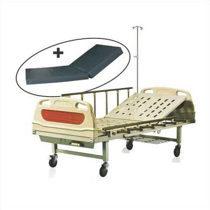 New Bed Ranjang Pasien ABS 1 crank/putaran Matras