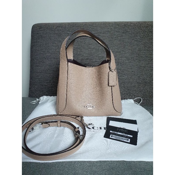 preloved coach hadley hobo beige authentic original second bag sling crossbody branded