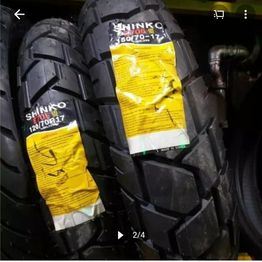 SHINKO PAKET BAN SEPASANG NEW E705 120/70/17 & 150/70/17 DUAL PURPOSE