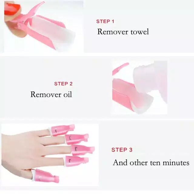 Soak off clips nail soak off gel polish remover isi 10pcs