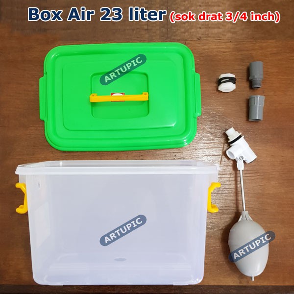 Box Air 23 liter regulator penampung penurun tekanan air nipple