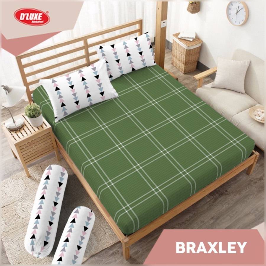 Sprei Kintakun 3D Super Single Queen King 100, 120, 160, 180x200 Motif Braxley Kotak Hijau Ketupat