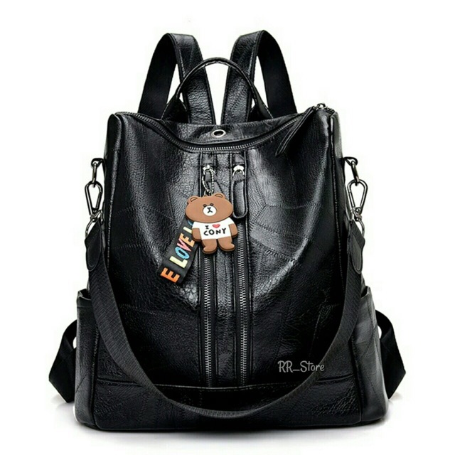 New Backpack Stylish 2REST KOTAK 2020-QUEENTANY GLOWSHY Kulit sintetis /tas Kulit super /tas batam
