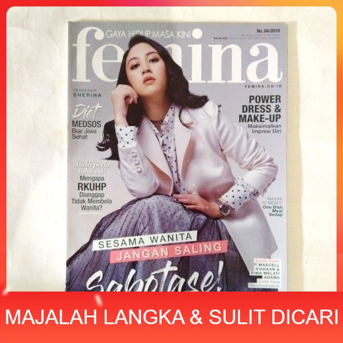 Majalah FEMINA No.4 Th.2018 Cover SHERINA Langka