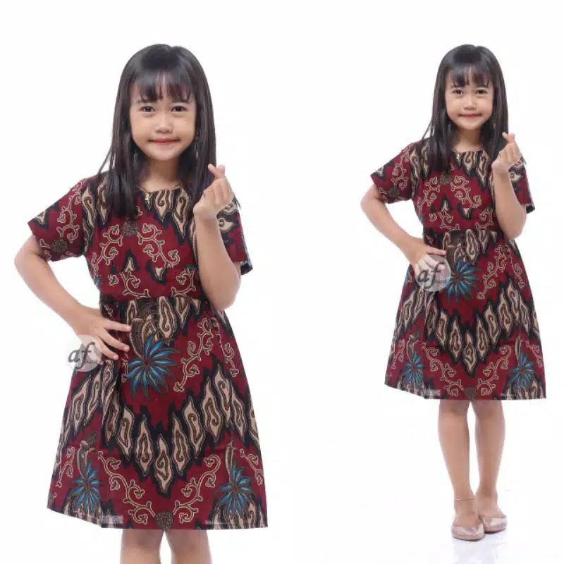 Dress batik Anak 2 sampai 10 Tahun - Baju batik Anak Perempuan Harga Grosir