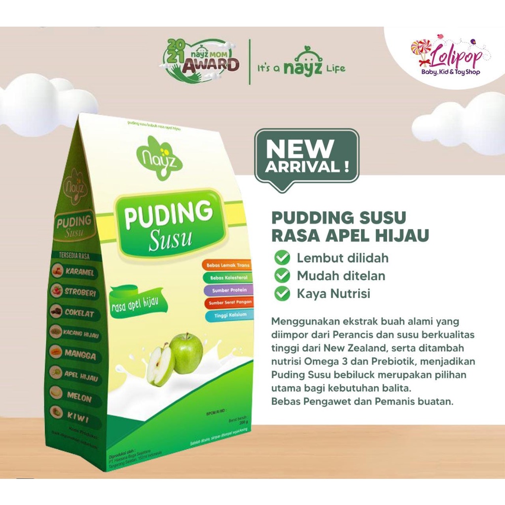 Nayz Puding Susu Rasa Apel Hijau  200gr