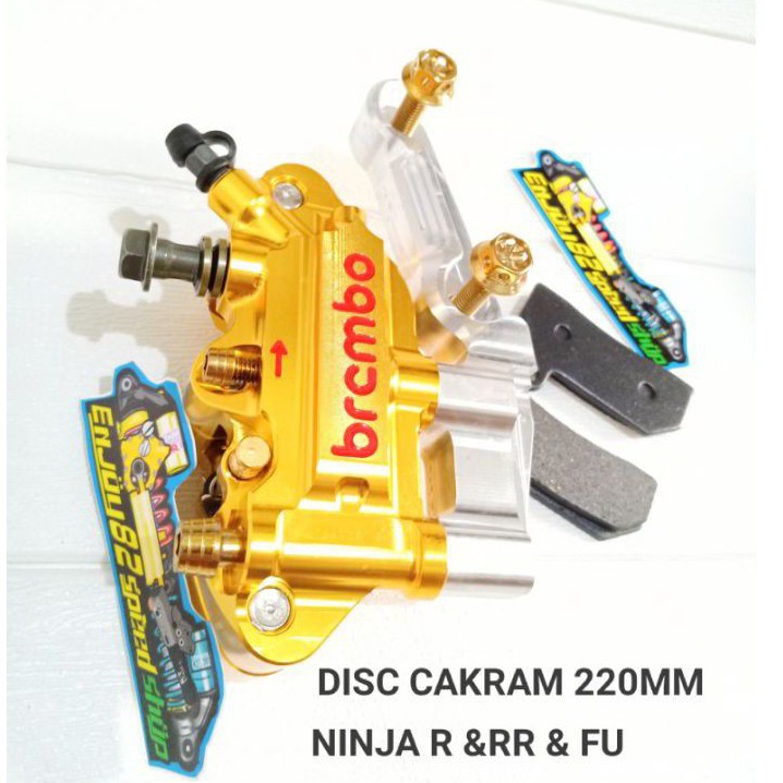 Paket Kaliper 4p / Monoblok Plus Baut Pb Breket Ninja R &amp; RR &amp; Satria Fu Piringan Cakram 220