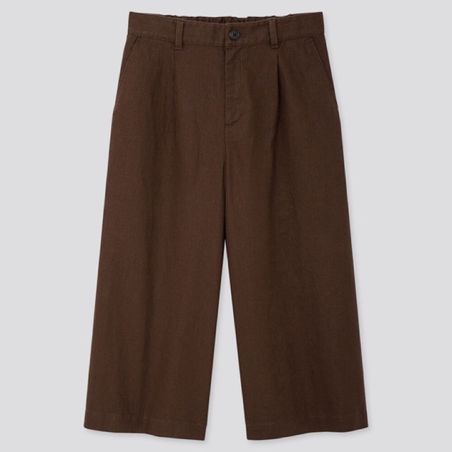 UNIQLO WOMEN CELANA  CROP  WIDE  KATUN  LINEN  Shopee Indonesia