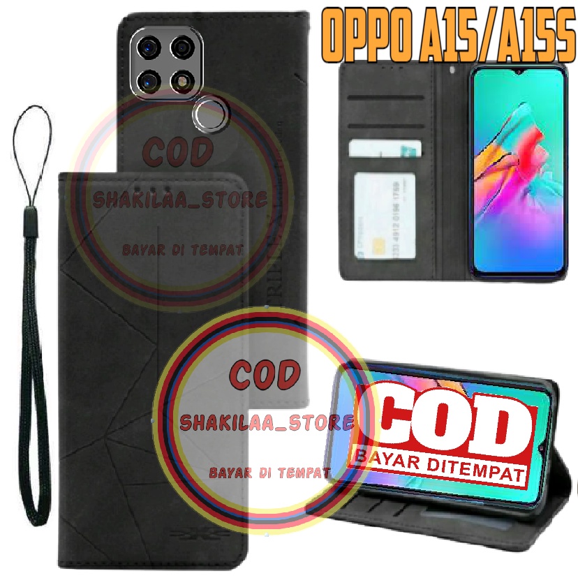CASE HP OPPO A15 / A15S MOTIF MAGNET KULIT CASING DOMPET-FLIP COVER LEATHER-SARUNG HP