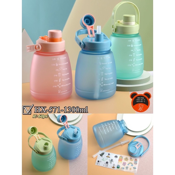 BOTOL MINUM ANAK 1300 ML BOTOL GEMOY BENING 1,3 LITER BOTOL MINUM VIRAL MOTIVASI 1,3 LITER  FREE STIKER LUCU