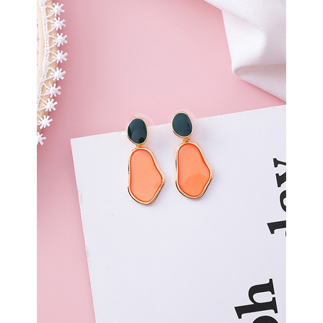 LRC Anting Tusuk Fashion (irregular Oval) 925 Silver Needle Drip Transparent Earrings F4872X