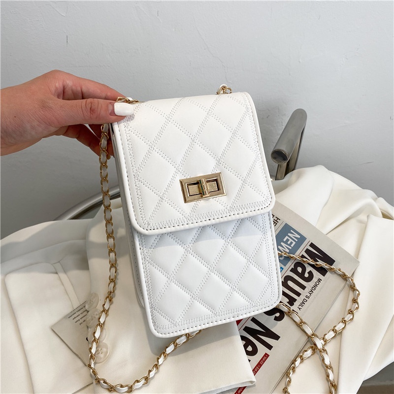 5164 𝙆𝘼𝙍𝘼 𝘽𝘼𝙂 Tas Mini HP Motif QUILTED Import Kualitas A++