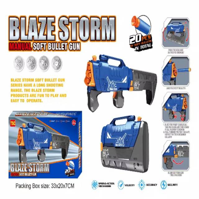 Mainan anak pistol  senapan Blaze Storm Gun TSG 004