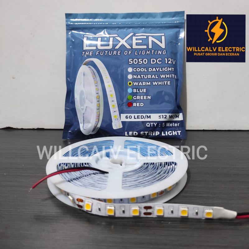 LAMPU LED STRIP LUXEN 5050 DC 12V / LAMPU LED STRIP 5050 LUXEN DC 12V MATA LED BESAR