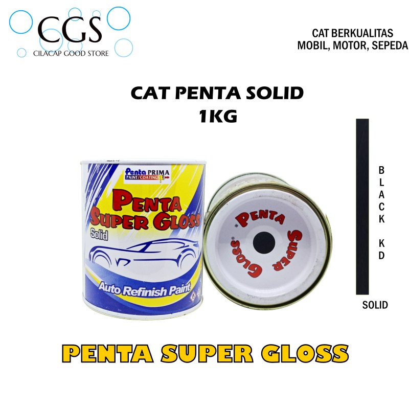 PENTA BLACK KD 1 KG - cat penta hitam - cat mobil hitam - cat motor hitam - cat penta super gloss hi