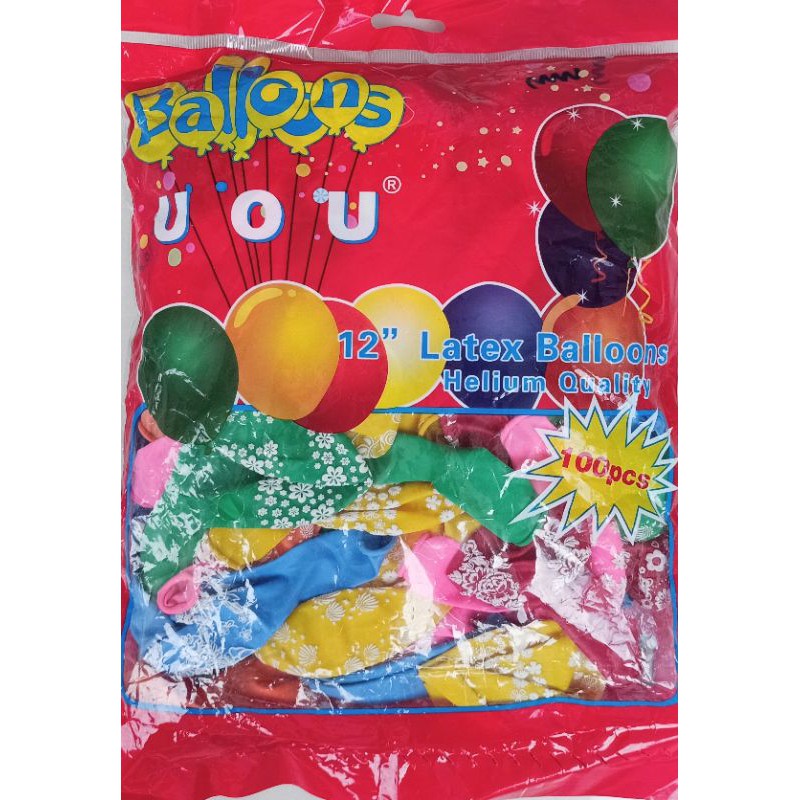 1 Pak Balon Latex Motif Helium Quality 12&quot; 100pcs