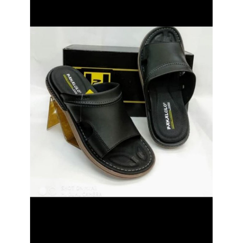 sandal kulit pakalolo coklat tua N0945 39/44