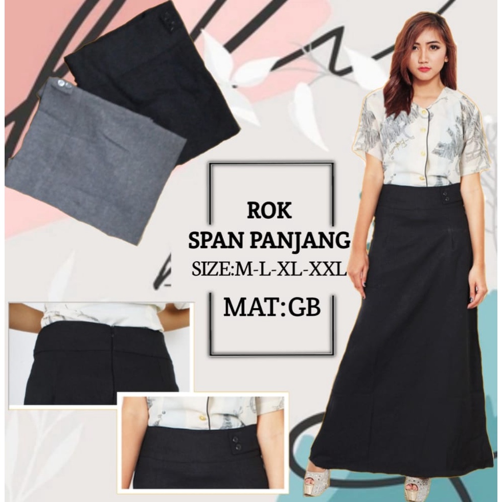 Rok Span Kerja Wanita Panjang / Rok Formal Rempel Span / Rok Kerja Kantor Wanita