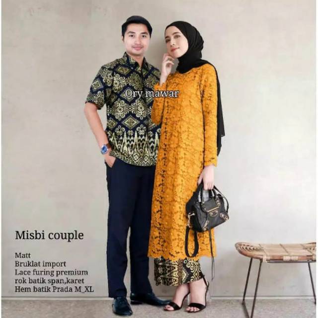Batik brokat  batik misbi couple batik atasan wanita brokat sarimbit modern kebaya brokat