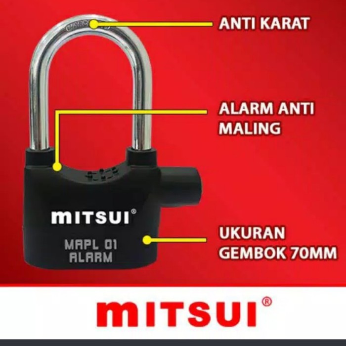 Gembok Alarm Mitsui 70 MM