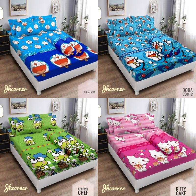 SPREI ANAK DORAEMON HELLO KITTY KEROPI MINIONS PREMIUM 120 160 180 TERLARIS