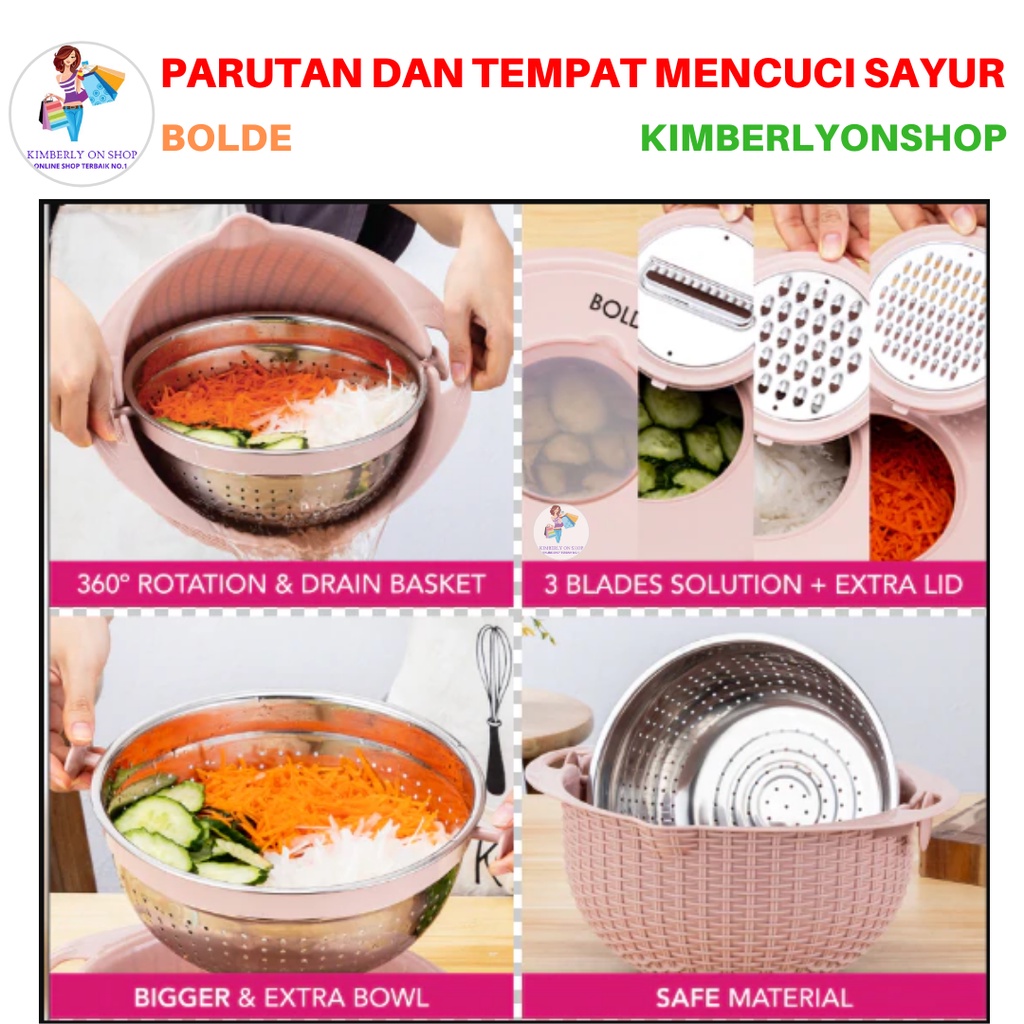 Max Grater Combo 2 In 1 Parutan Dan Tempat Mencuci Sayur Buah Bolde